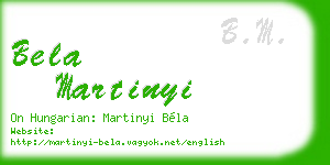bela martinyi business card